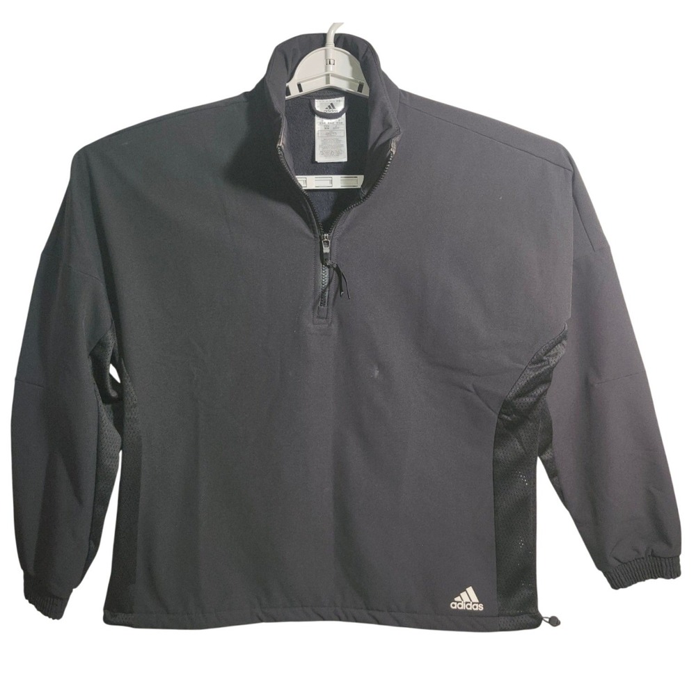 Adidas COLD.RDY Quarter Zip Pullover Black Mesh‎ Panel Fleece Lined Mens Medium